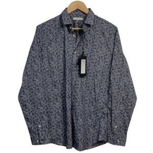 Jack & Jones Premium Navy Floral Mens Slim Fit Button Shirt